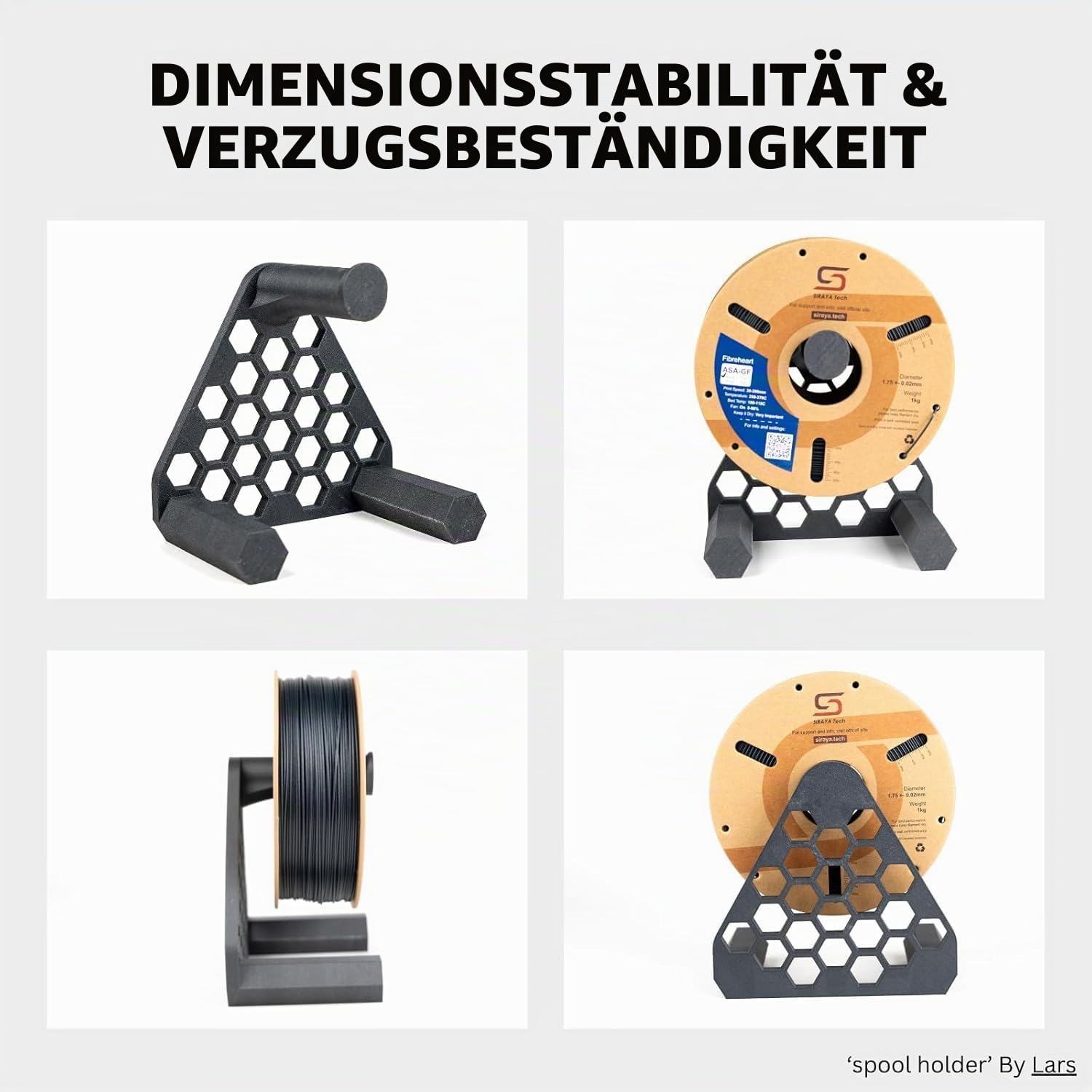 Siraya Tech Fibreheart ASA-GF 3D Drucker Filament (Schwarz, 1kg)