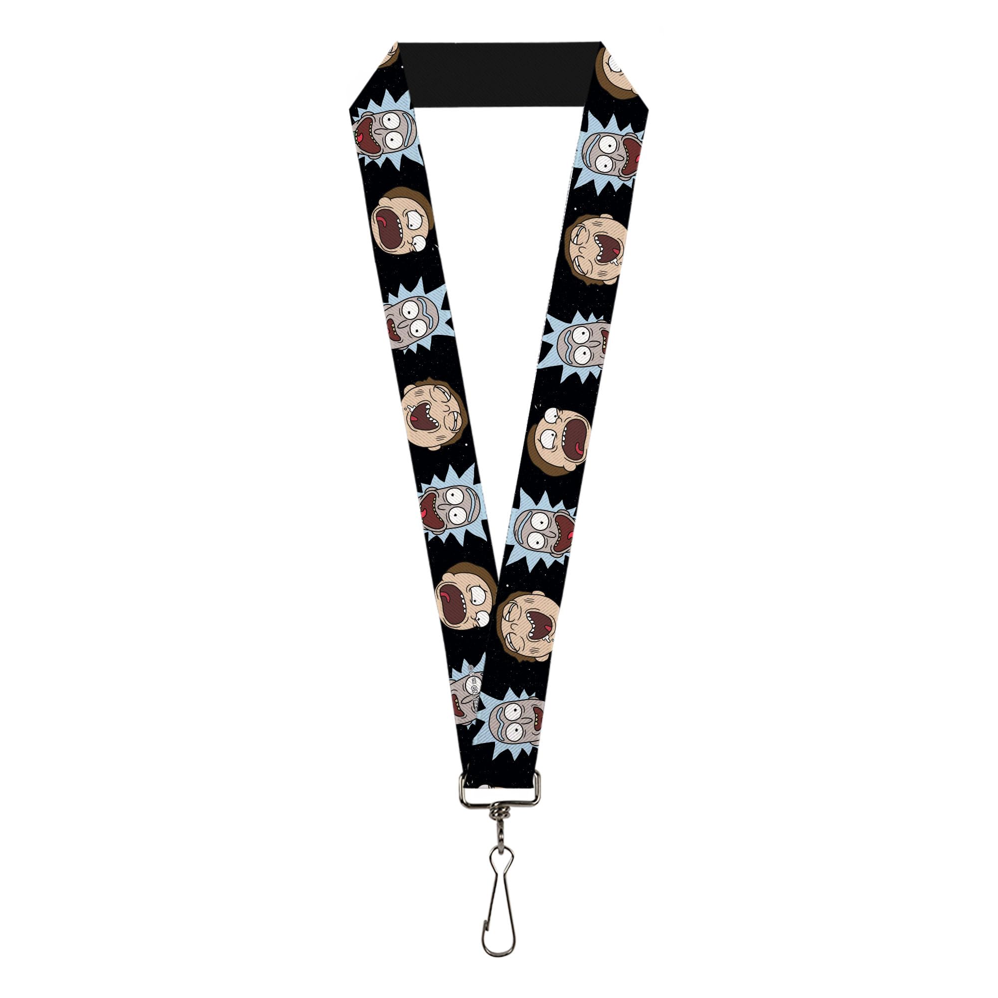 Buckle-Down Rick and Morty Lanyard, Rick and Morty Expressions in Space, Elastic