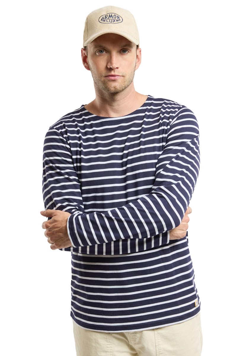 Armor Lux Men's Plozevet T-Shirt Not Applicable, Multicolour (Navire/Blanc 600), Medium