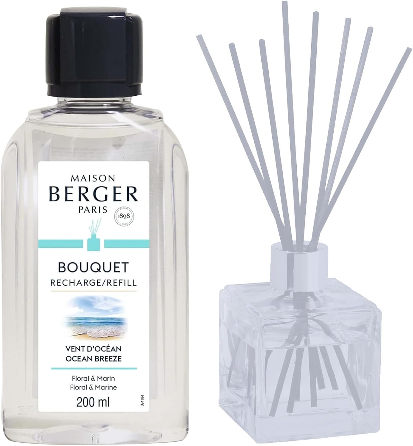 Maison Berger Reed Diffuser Refill Bundle 200 ml x3 – Ocean Breeze, Amber Powder & Zest of Verbena – Home Fragrance Refills for Reed Diffusers – Made in France