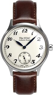 [ザ・スタック] The STAC 日本製 国産 腕時計 ウォッチ 36mm クラシック レトロ メンズ レディース ユニセックス ホワイト ブラウンレザー ST-AR002