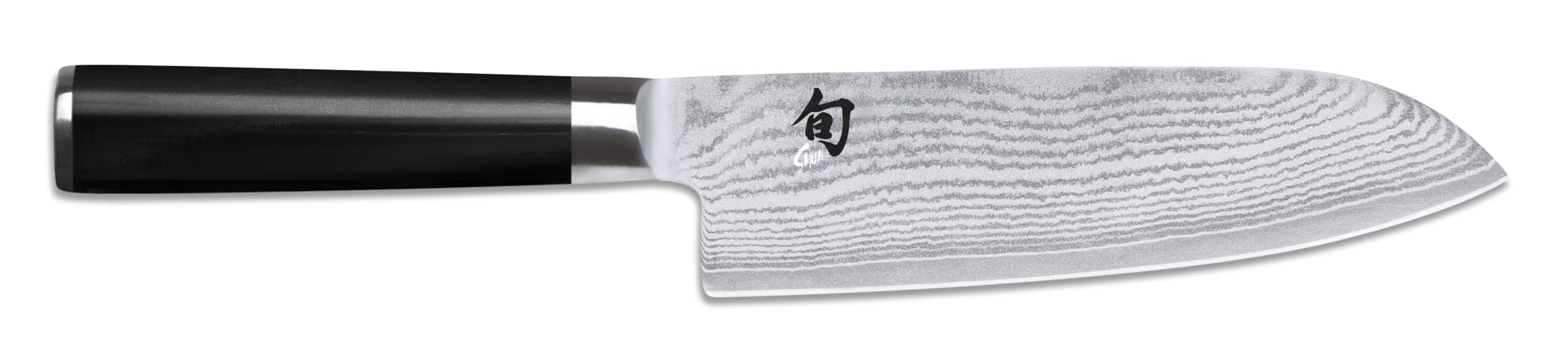 KAI Shun Classic Santoku 18 cm Longueur de Lame - Couteau Damas 32 Couches Noyau VG MAX - 61 (±1) HRC - Manche en Pakkawood - Fabriqué au Japon - Couteau de Chef Japonais Forgé