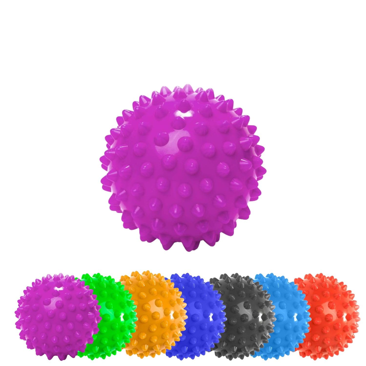 #DoYourSports Igelball & Faszienball | Massageball 10cm ⌀ | Lacrosse Ball für Hals, Rücken & Füße mit Stachel-Oberfläche | Ideal zum Faszientraining | Akupressurball mit Noppen [Violett]