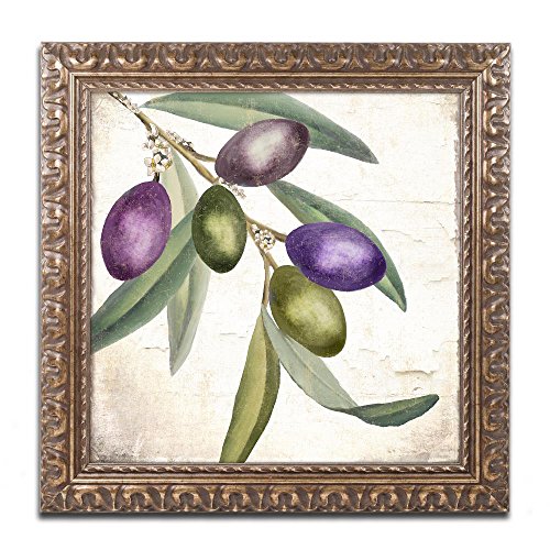 Olive Branch I by Color Bakery, Gold Ornate Frame 11x11-Inch