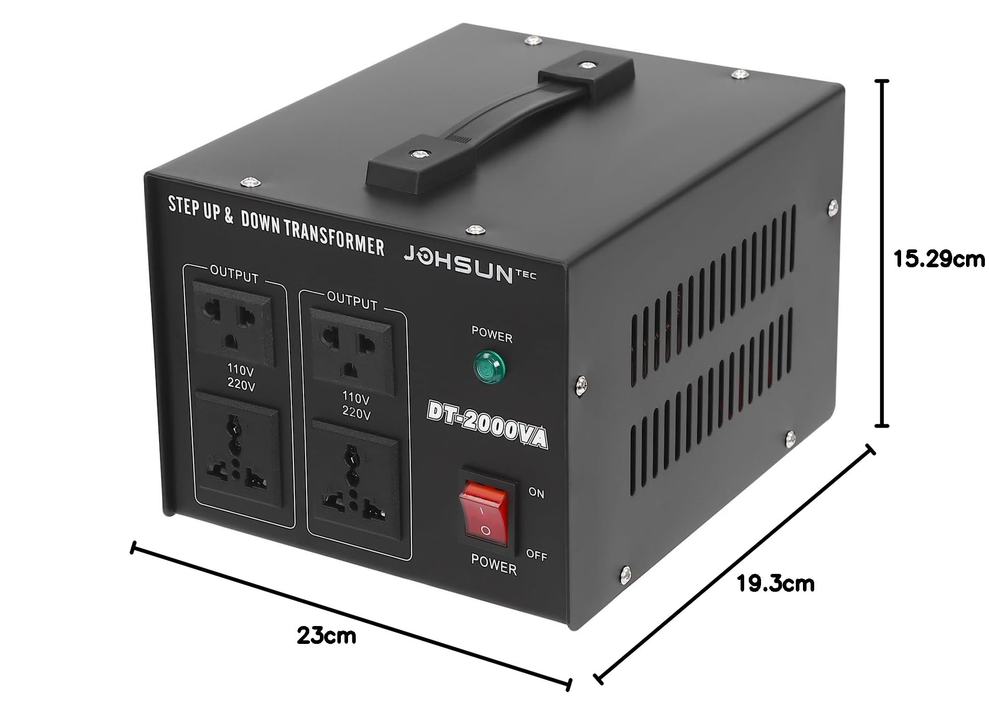 Trasformatore di tensione da 2000 W, 220 V, 110 V, Step Up/Down – Trasformatore di corrente ad alte prestazioni per viaggi internazionali, elettrodomestici, condizionatori, utensili elettrici