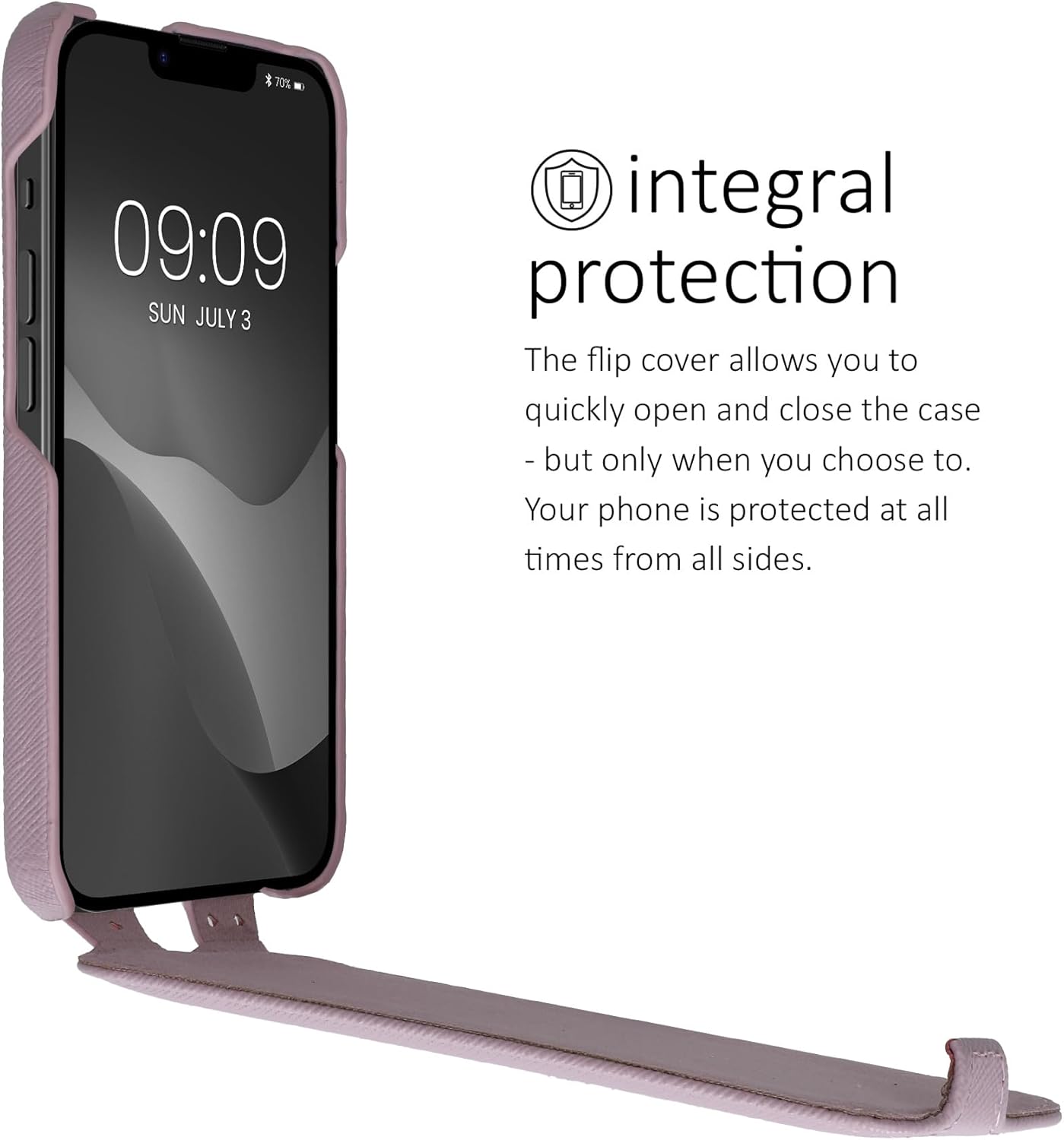 kalibri Flip Case Compatible with Apple iPhone 17e / iPhone 16e - Ultra Slim Leather Protective Phone Cover - Mauve