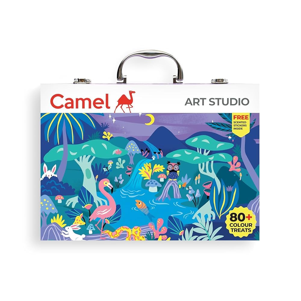 Camel Premium Art Studio Set Kit – Reusable Briefcase Style Pack | Comprehensive Art Supplies for Drawing & Painting | Ideal for Kids & Hobbyists | Pack of 2 Sets