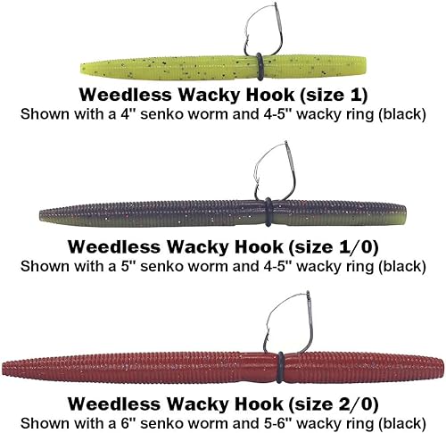 Miniatura 4 de Anzuelos Wacky Rig sin malas hierbas, anzuelos de pesca para señuelo de gusano de aparejo loco