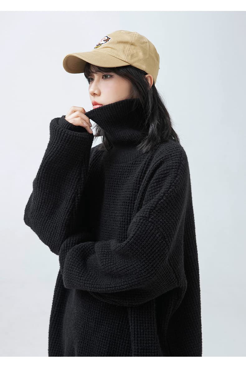 Maglione Sighificatore di Dolcevita alla Moda per Uomini E Donne Alenta E Versatile per Uomini E Donne-Black,M