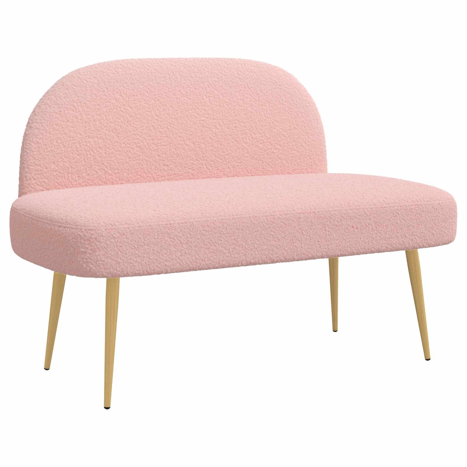 vidaXL Panchina imbottita con schienale Rosa 110 x 60 x 76 cm Bouclé
