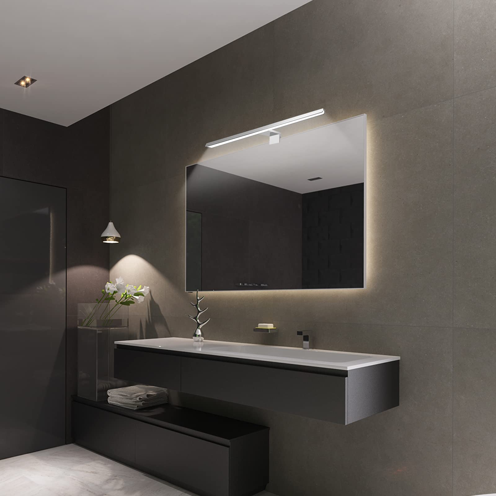 KYOTECH Lampe LED Miroir Salle de Bains 12W 40cm 800LM IP44 Dimmable 3000-6500K avec Télécommande