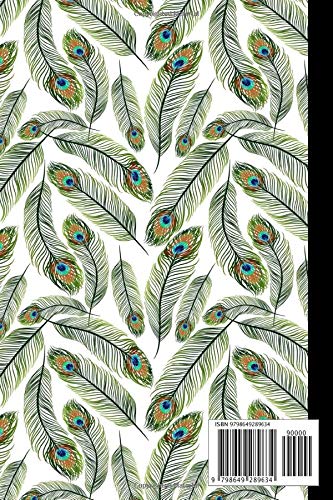 Notebook: Peacock Feathers Journal, Peacock Feathers Themed Gift For Peacock Lovers, Peacock Feathers Notebook, Size 6" x 9" - Image 2