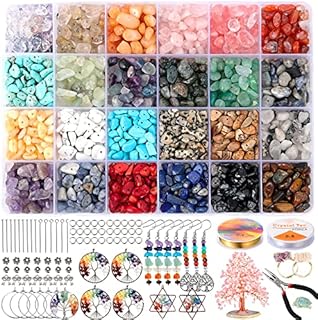 PRETOLE 1300+ Pcs Crystal Beads for Jewellery Making kit 24 Colors Irregular Gemstones Chip Bead for Necklaces Bracelets Earrings DIY Crystal Jewellery Making Kits
