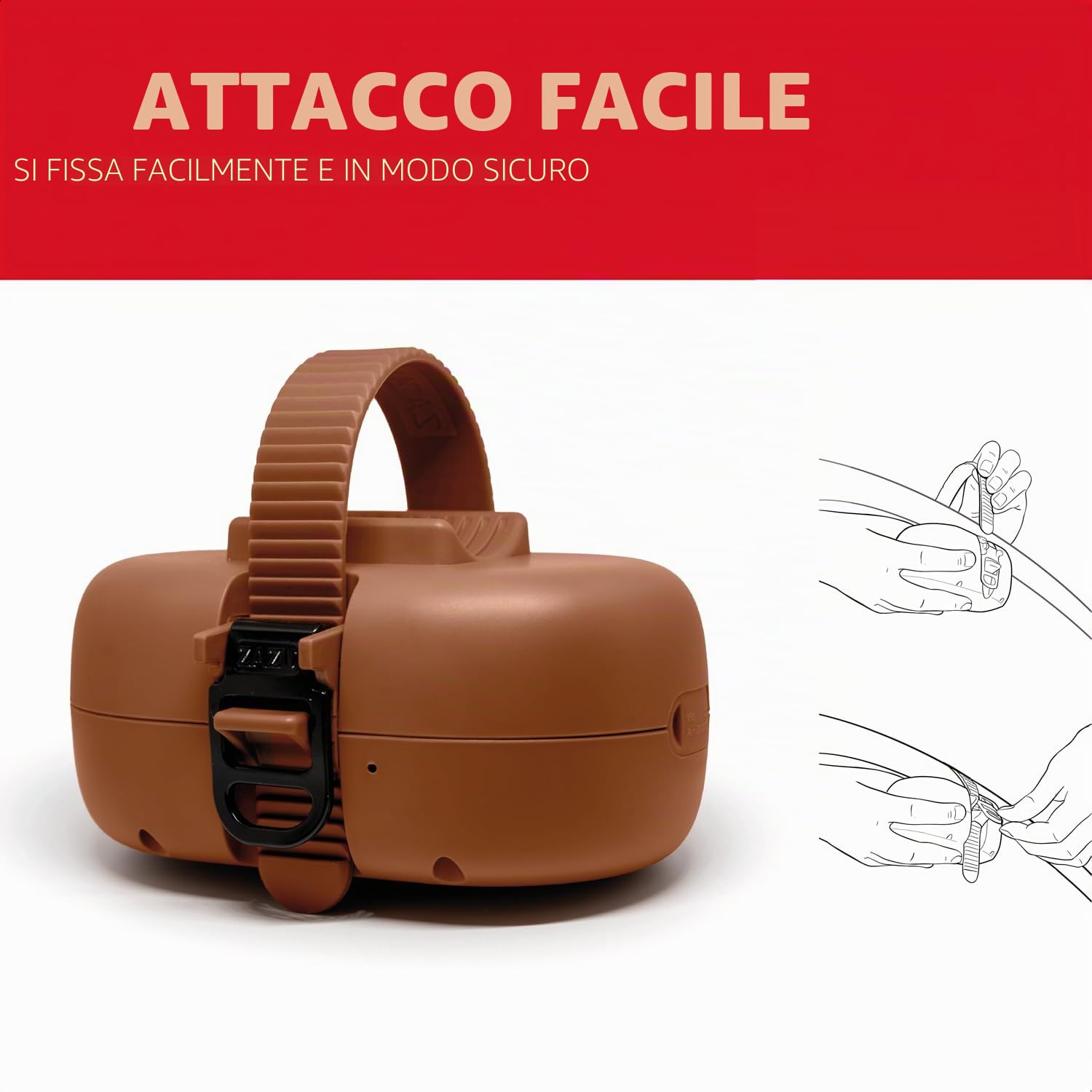 ZAZU Robby Bilanciere Automatico per Passeggini, Seggiolini Auto e Amache - Altalena Regolabile, Timer 40 Min, Sensore di Pianto, Ricaricabile USB-C, Resistente all'Acqua, Universale (Marrone)