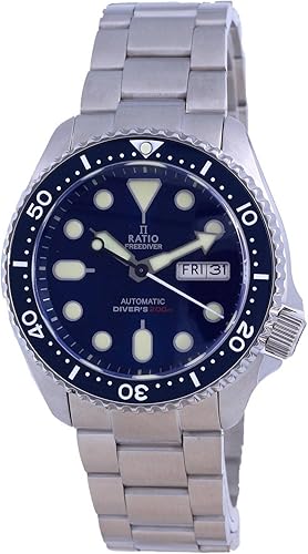 RATIO FreeDiver Dive Watch Sapphire Crystal Automatic Diver Watch 200M Water Resistant Diving Watch for Men