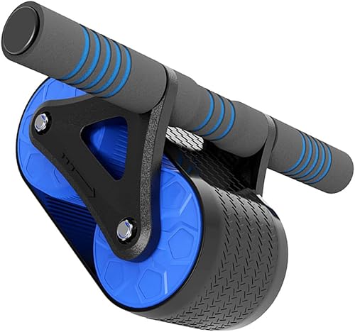 Rodillo de rueda abdominal de rebote automático para rodillo de entrenamiento de abdomen Dispositivo de fitness robusto Rodillo de ejercicio azul