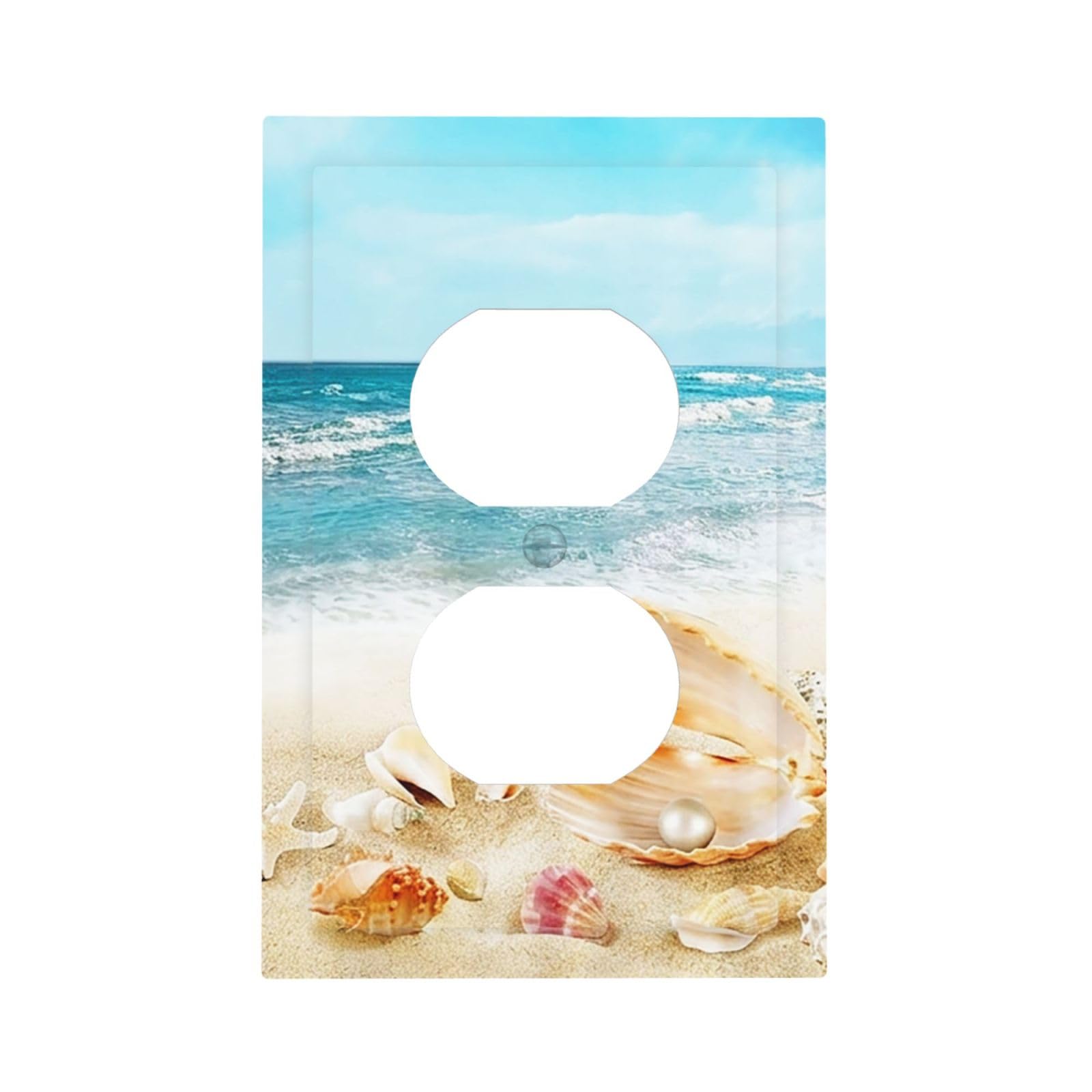 Beach Sea Shell Starfish Coastal Decorative 1 Gang Receptacle Outlet Cover