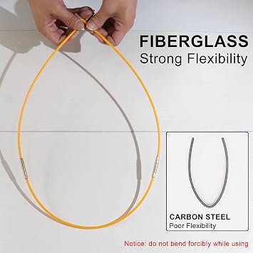 11FT Fiberglass Wire Running Kit, Cable Running Rods with 5 Attachments
