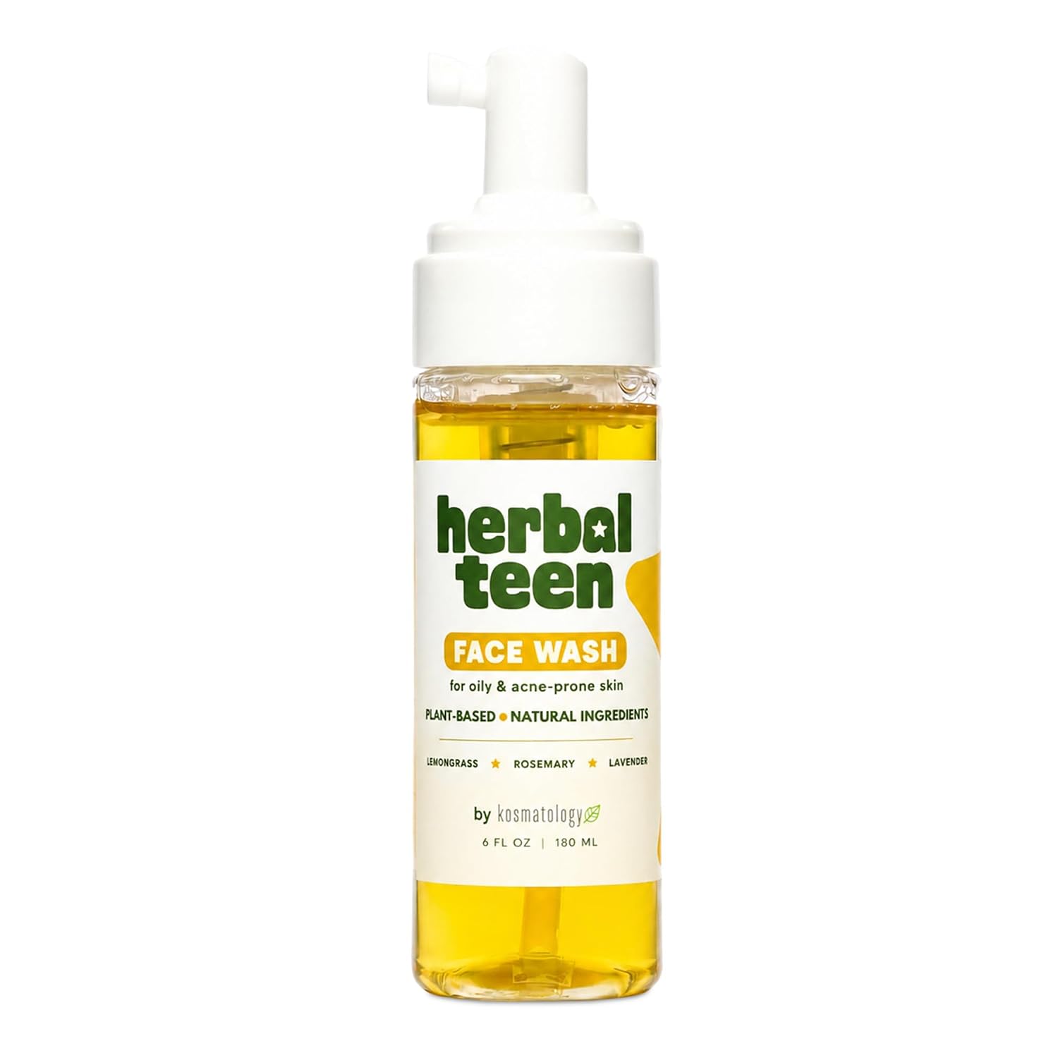 kosmatology Herbal Teen Organic Face Wash for Oily Skin, 6 oz