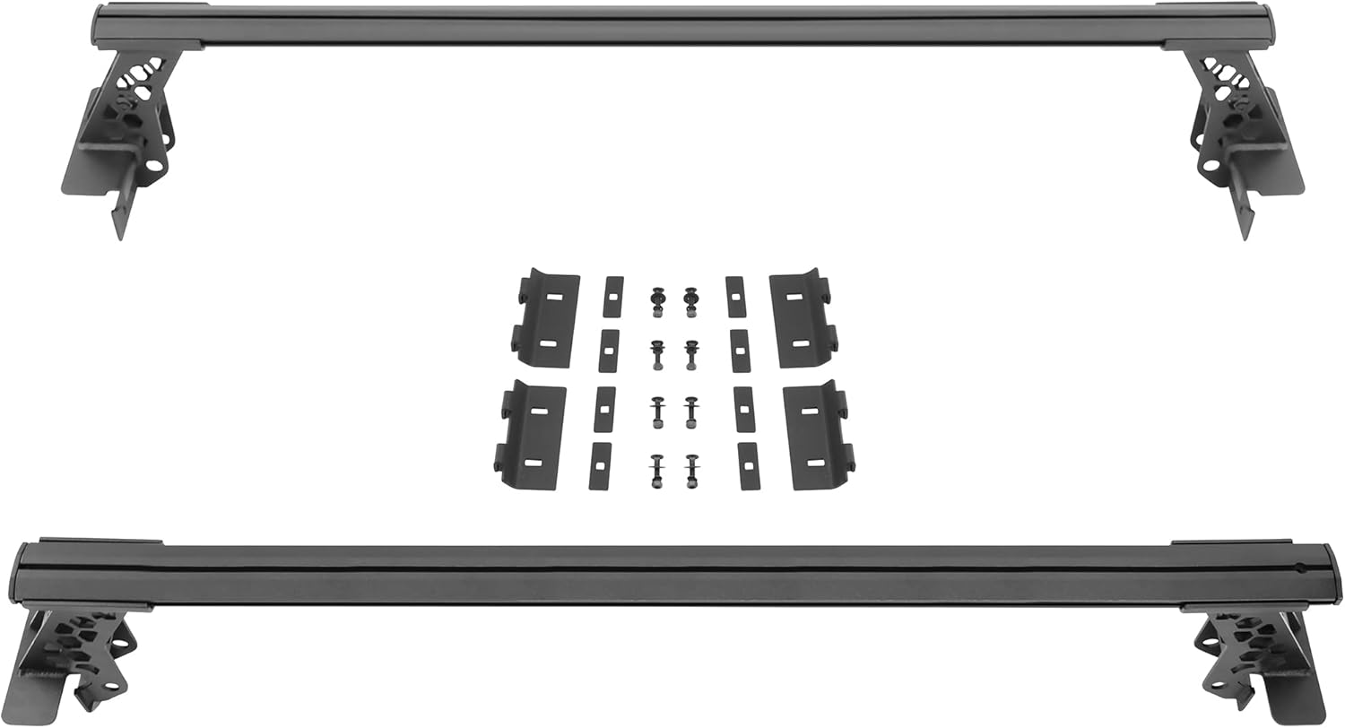 Go Rhino XRS Cross Bars - Bed Rail Kit for Full-Sized Trucks Without Tonneau Covers | Mild Steel, Textured Black | 5935001T | Fits Various Full-Sized Truck w/o Tonneau Covers (See Description)