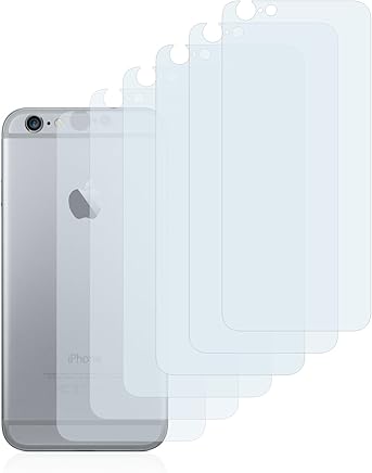 Savvies Protector de Pantalla para Apple iPhone 6 Trasera (Superficie Entera) [6 Unidades] - Transparente