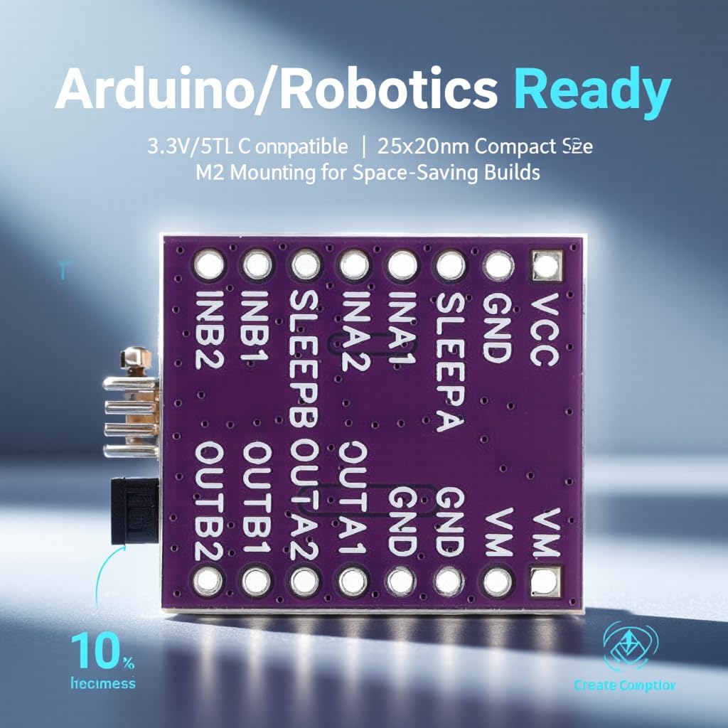 2Pcs DRV8837 2-Channel DC H-Bridge Motor Driver Module 1.8A Stepper Motor Control Board for Arduino
