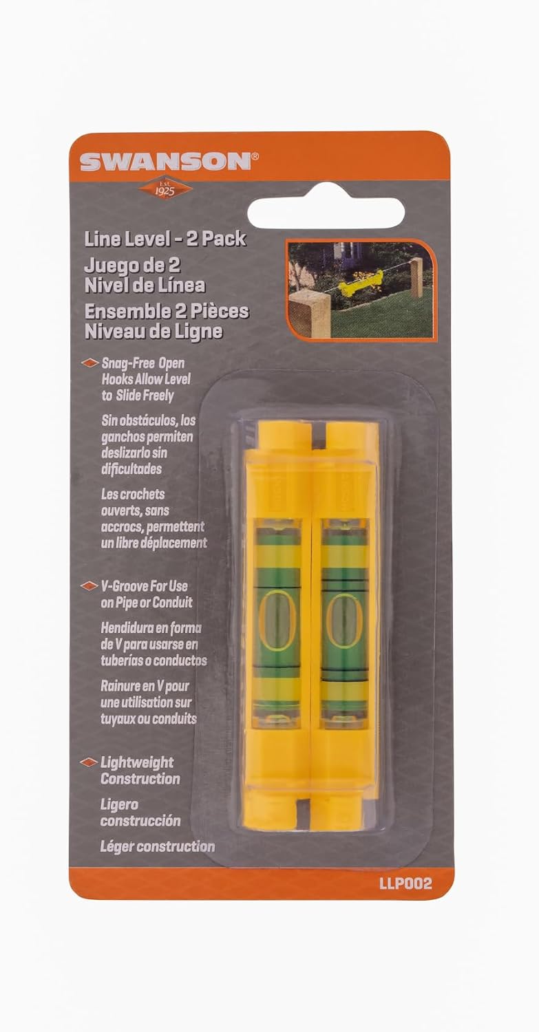 Swanson Open Hook Plastic Line Levels Layout 2-Pack Layout Tools, LLP002 image 2