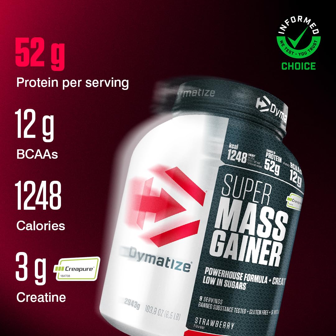 Dymatize Super Mass Gainer Strawberry 2943g - Weight-Gainer Powder