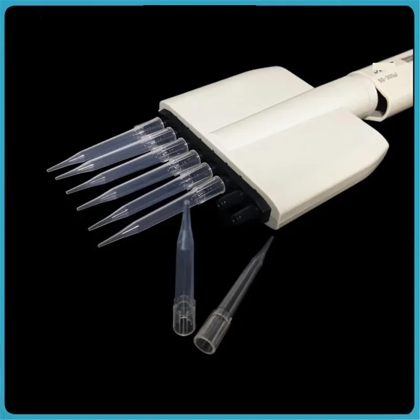 sprzęt laboratoryjny Końcówki do pipet 300uL plastikowa biała końcówka do pipety wielokanałowej 50-300uL średnica 5mm do pipety wielokanałowej 1000 szt.