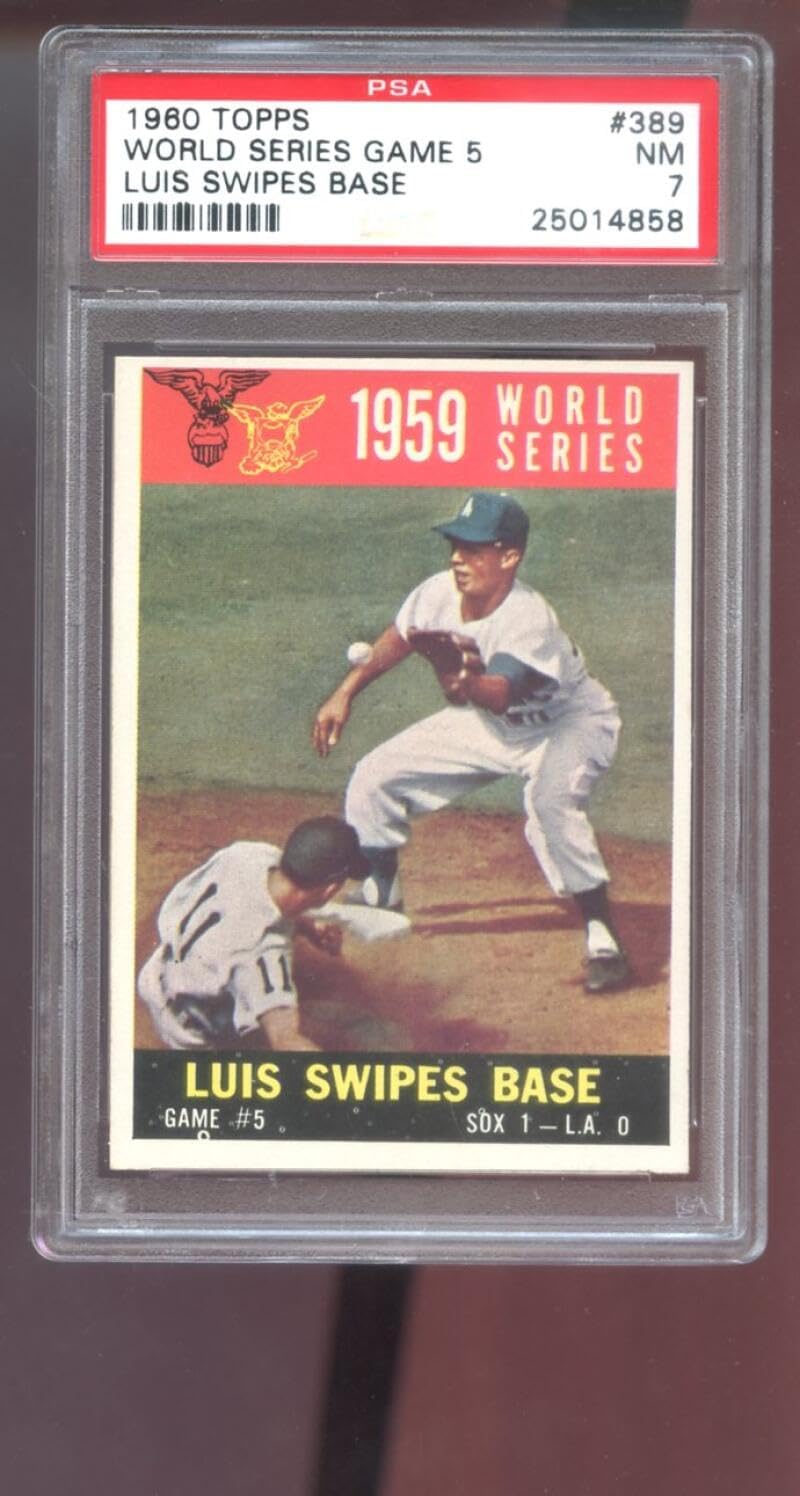 1960 Topps #389 1959 World Series Game #5 Luis Aparicio Swipes Base PSA 7 Graded Baseball Card MLB
