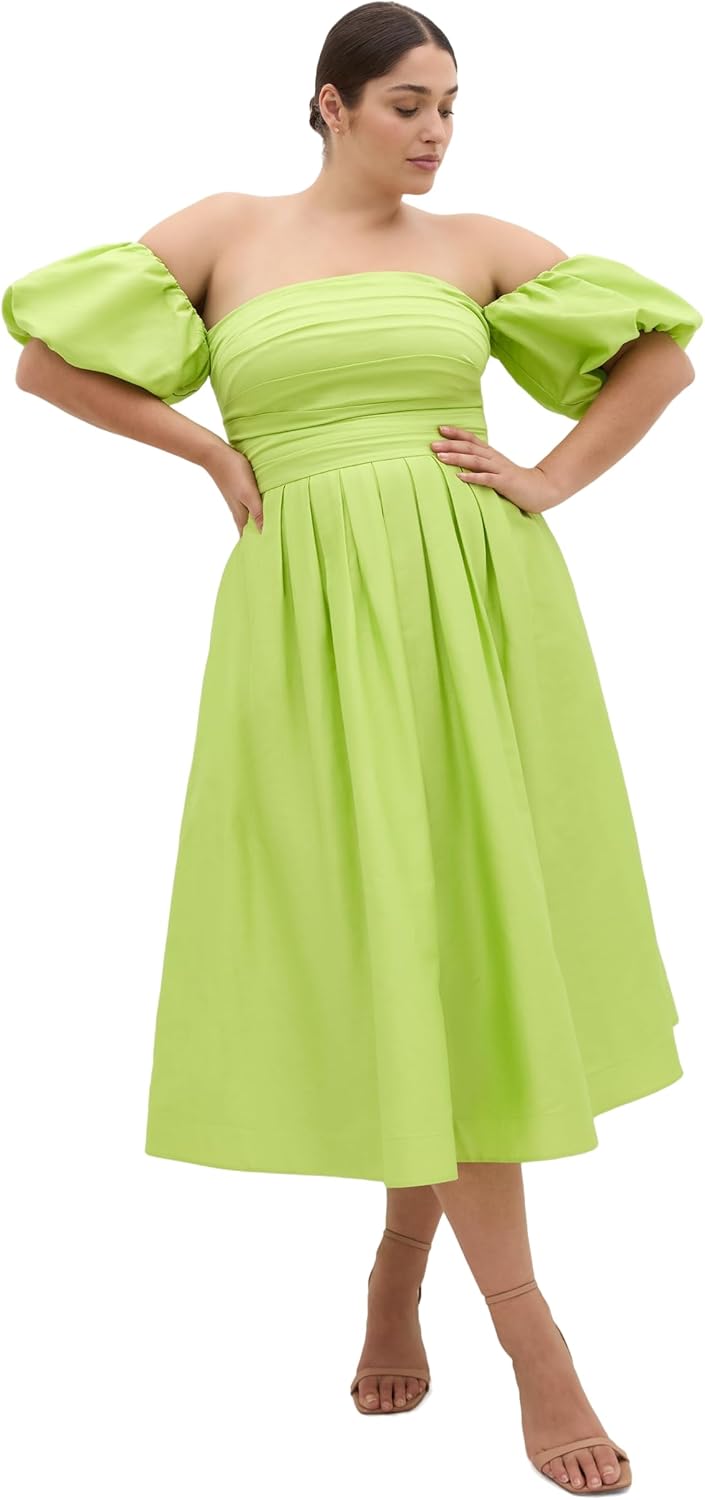 City Chic Plus Size Dress - Rosalee Puff Sleeve Midi