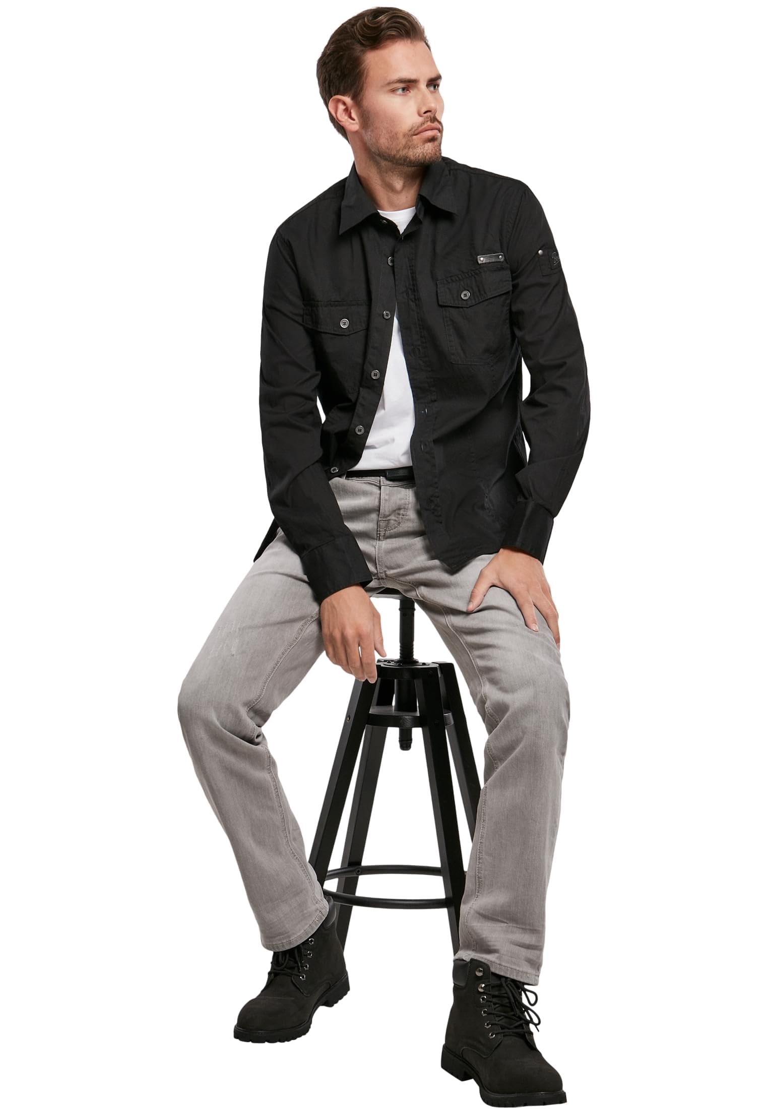 Brandit Uomo Slim Shirt Camicia da Uomo B-4005
