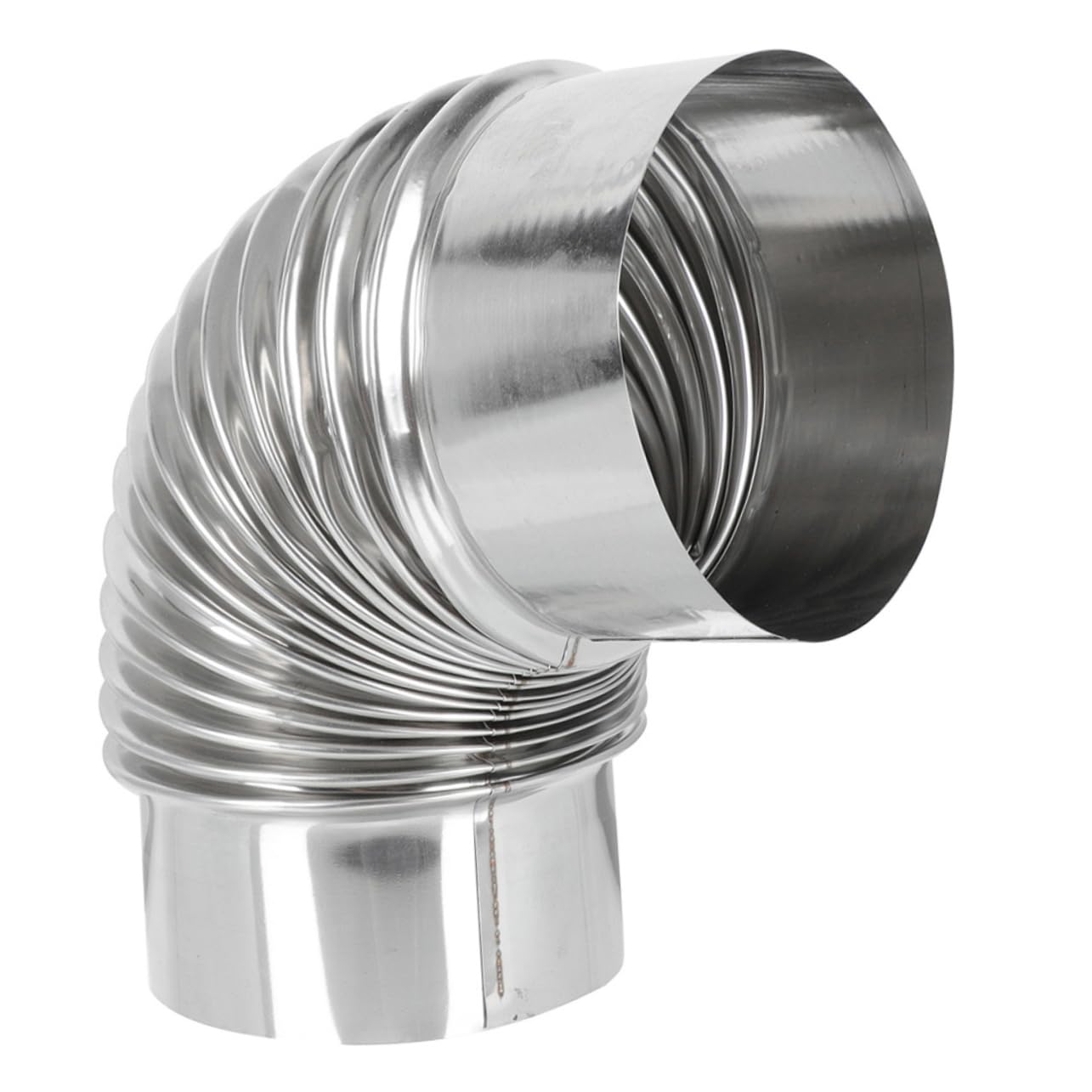 Hemobllo 5pezzi Elbow Chimney Flue Acciaio Inossidabile Gradi Tubo Flessibile Per Scarico Fumi Adatto Per Cucina e Bagno Resistente Alle Alte Temperature