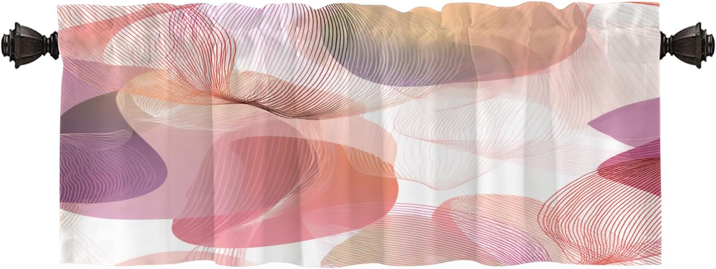 Batmerry Beach Ocean Seaside Charm Thermal Insulated Valances for Windows,Light Green Serene Coastal Pattern Kitchen Curtains and Valances Set Blackout Short Valance for Bathroom, 2 Pack 52X18 Inches