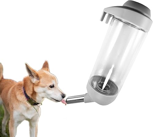 Dispensador de botellas de agua para perros Dispensador de agua para perreras sin goteo y botella de jaula Botella de agua fácil de usar para