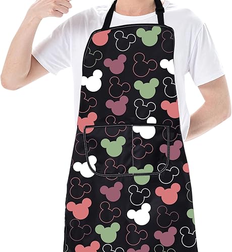 Miniatura 5 de CMNIM Bonito delantal de anime con bolsillos, delantal mágico de cocina para el hogar, regalo para amantes de los ratones