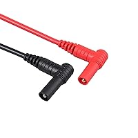 Vista 8 de 1 par de cable de prueba conector banana a pinzas cocodrilo, 100cm/3.28ft, corriente nominal de 15A, voltaje máximo de 1000V, cable de prueba