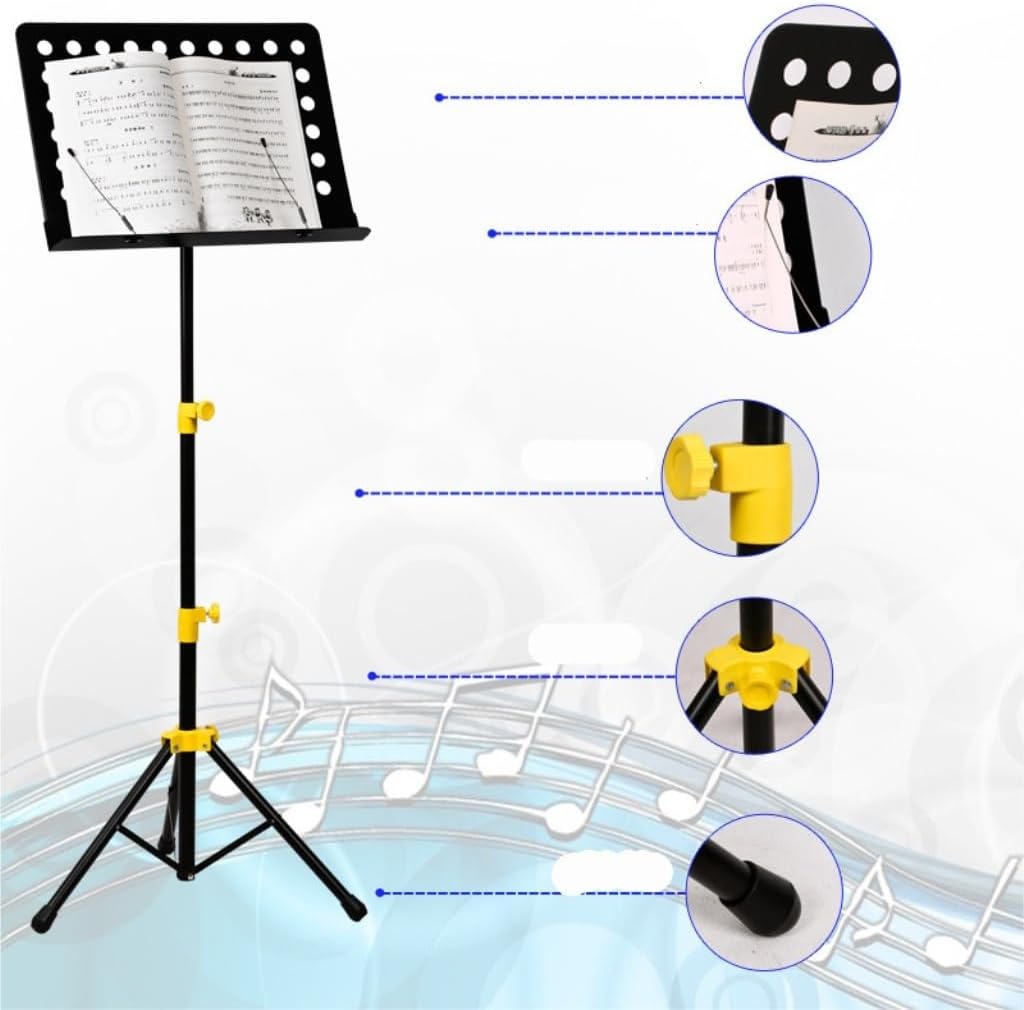 Stapler Music Stand Musical Instrument Music Stand Guitar Erhu Violin Guzheng Guitar Liftable Portable Music Stand Office Stapler (Black A)