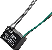 Vista 10 de HQRP Condensador compatible con ventilador de techo Hampton Bay 4uf+5uf+6uf de 5 cables CBB61 con certificación UL