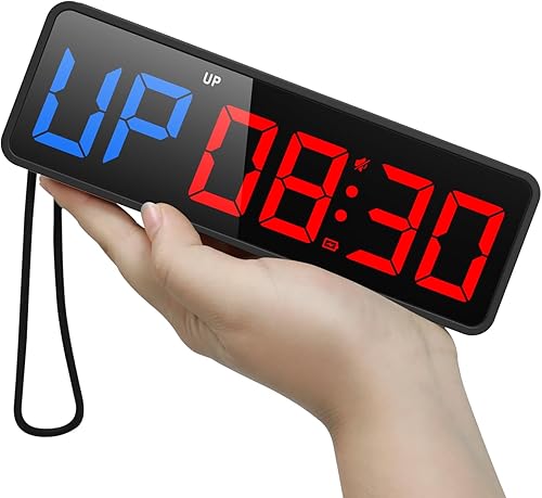 ANJANK Pequeño reloj portátil con temporizador de gimnasio, imán fuerte, temporizador de intervalo de entrenamiento con batería potente, cronómetro