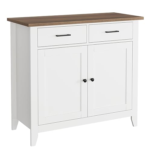 HORSTORS Kitchen Storage Cabinet, Modern Farmhouse Buffet Cabinet with Storage,