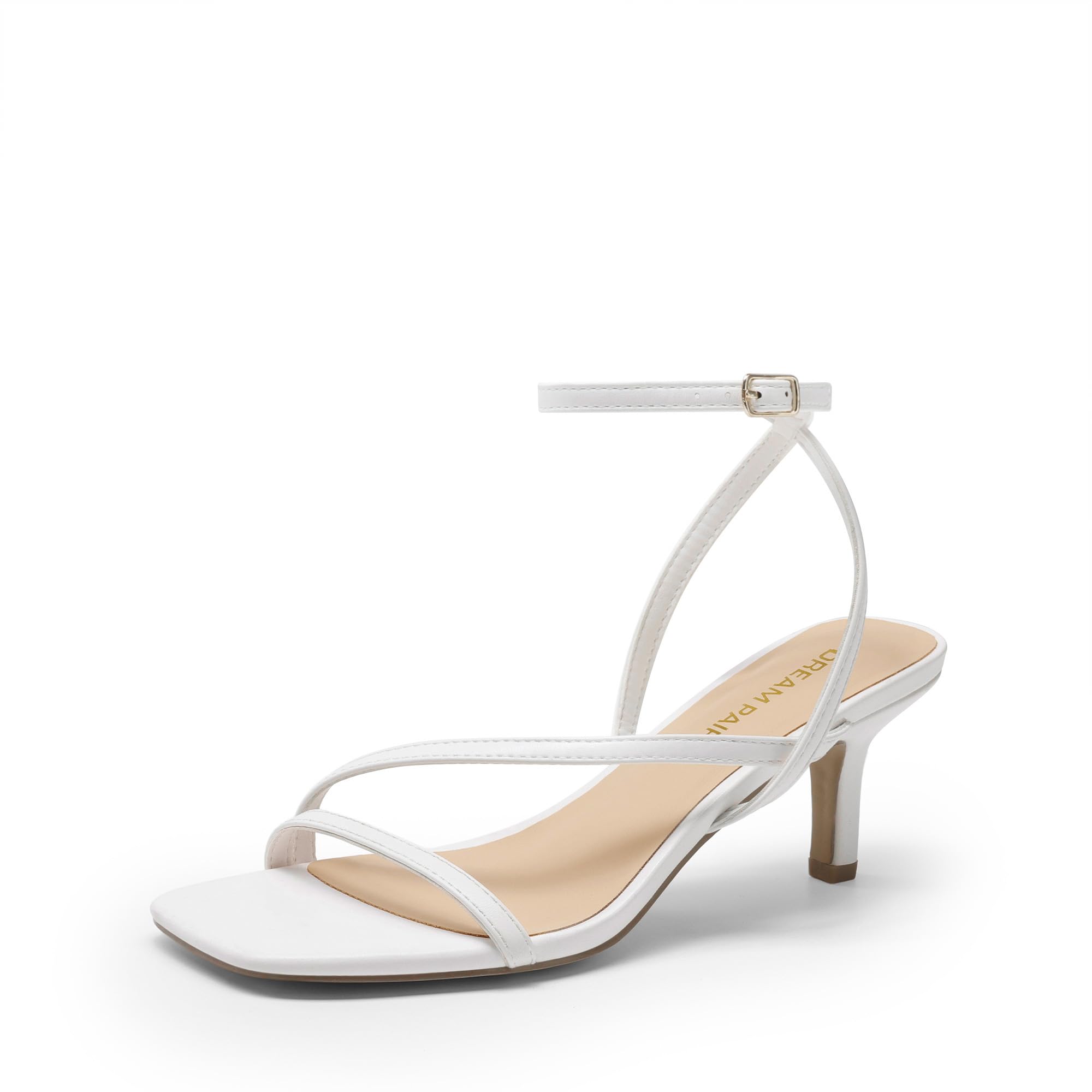 DREAM PAIRS Women's Low Kitten Heels Strappy Sandals