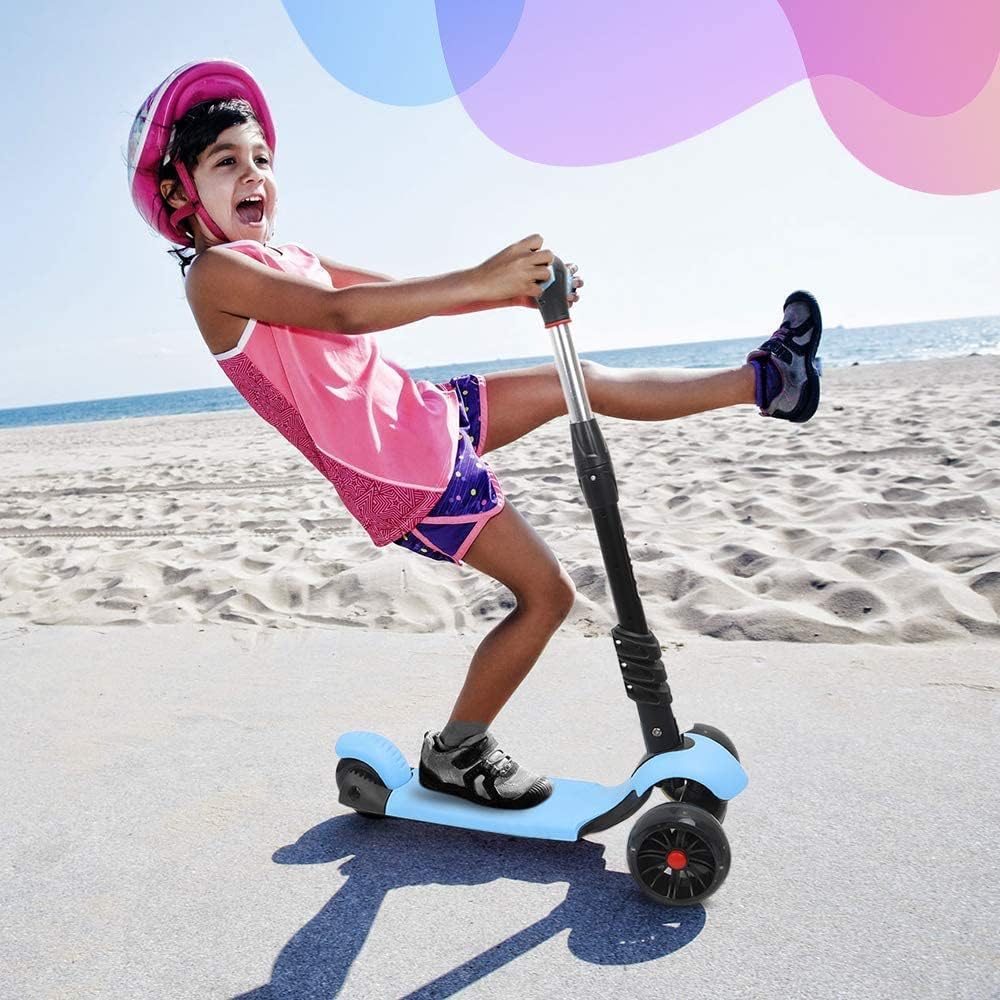 YOLEO 3-in-1 Kinder Roller Scooter mit Abnehmbarem Sitz, PU Räder, Höheverstellbare Lenker für Kleinkinder Jungen Mädchen ab 2 Jahre
