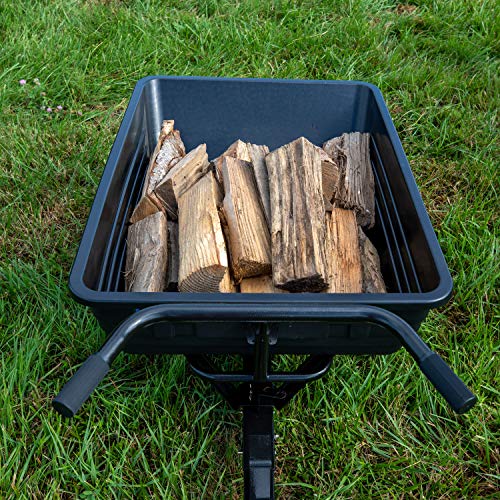 Titan Attachments 650 LB (10 Cu. Ft.) Economy Tow-Behind Poly Dump Cart for Lawn Tractor and ATV/UTV’s, Poly Dump Cart,