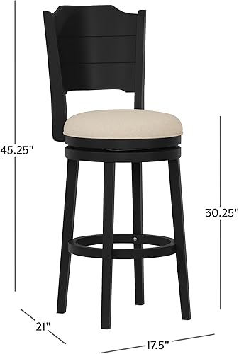 Miniatura 3 de Hillsdale Clarion Taburete giratorio de altura de barra, color negro