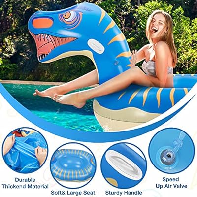 Super Größe Dinosaurier Luftmatratze 280×130 cm – Das ultimative Pool Floß für Dino-Fans und Sommer-Spaß für die ganze Familie! – Bild 3