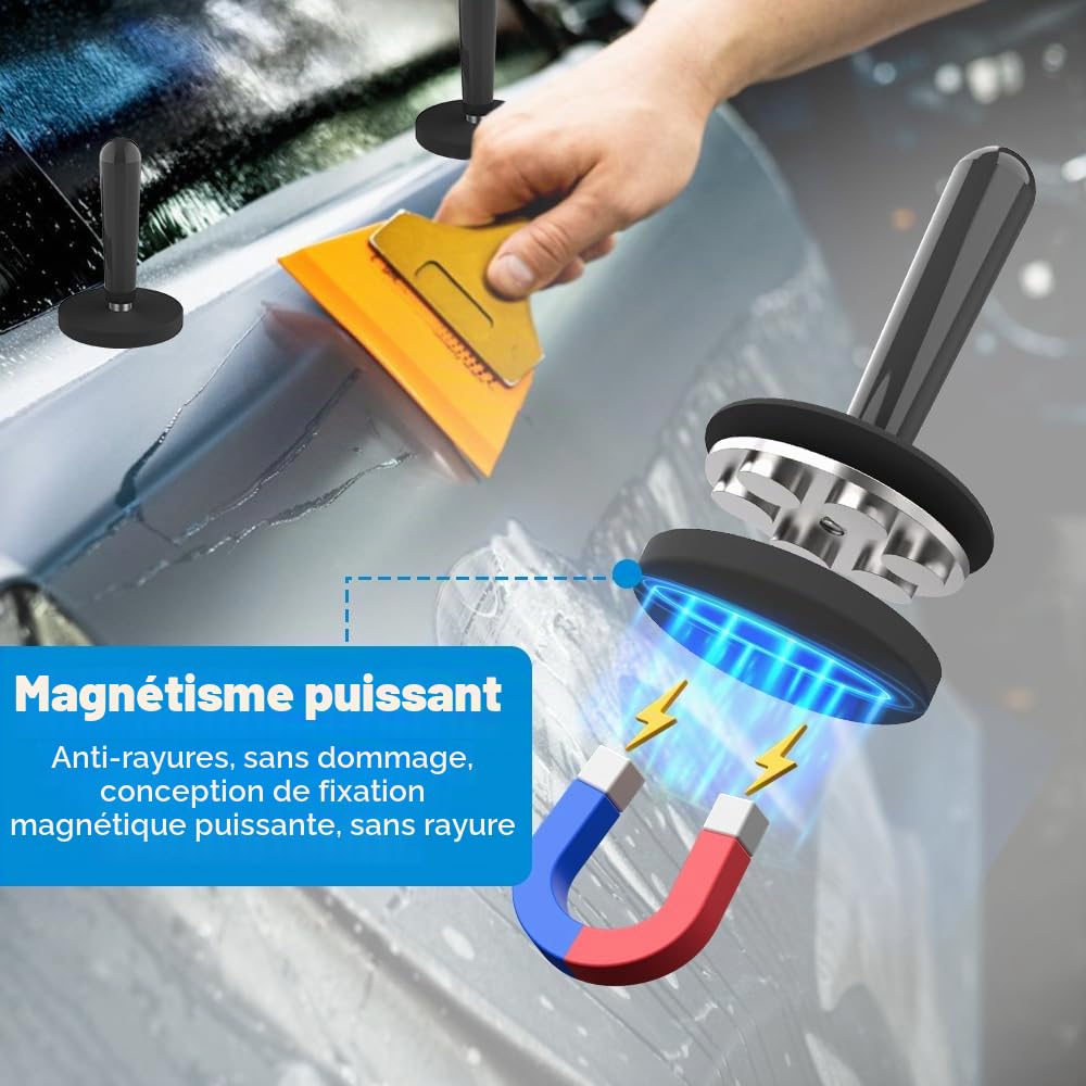 8 Pièces Super Fort Véhicule Gripper Aimants pour Vinyle Graphique, Outils d'emballage Signe Vinyle Aimants Puissants Voitures Emballage Magnet Holder Gebildet Outils et Dépannage 4.3 x 6.8cm