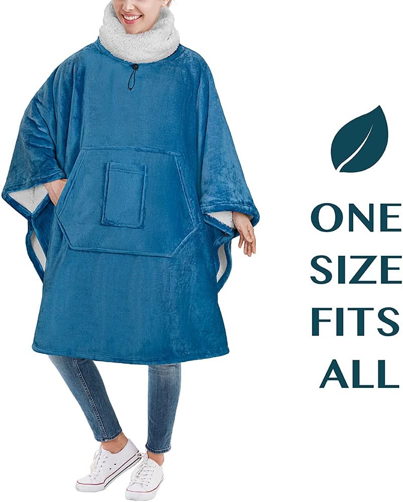 PAVILIA Wearable Blanket Poncho Women Men, Oversized Hoodie Sweatshirt Sweater Neck Warmer, Fleece Soft Hug Sleep Pod Adult - Image 5