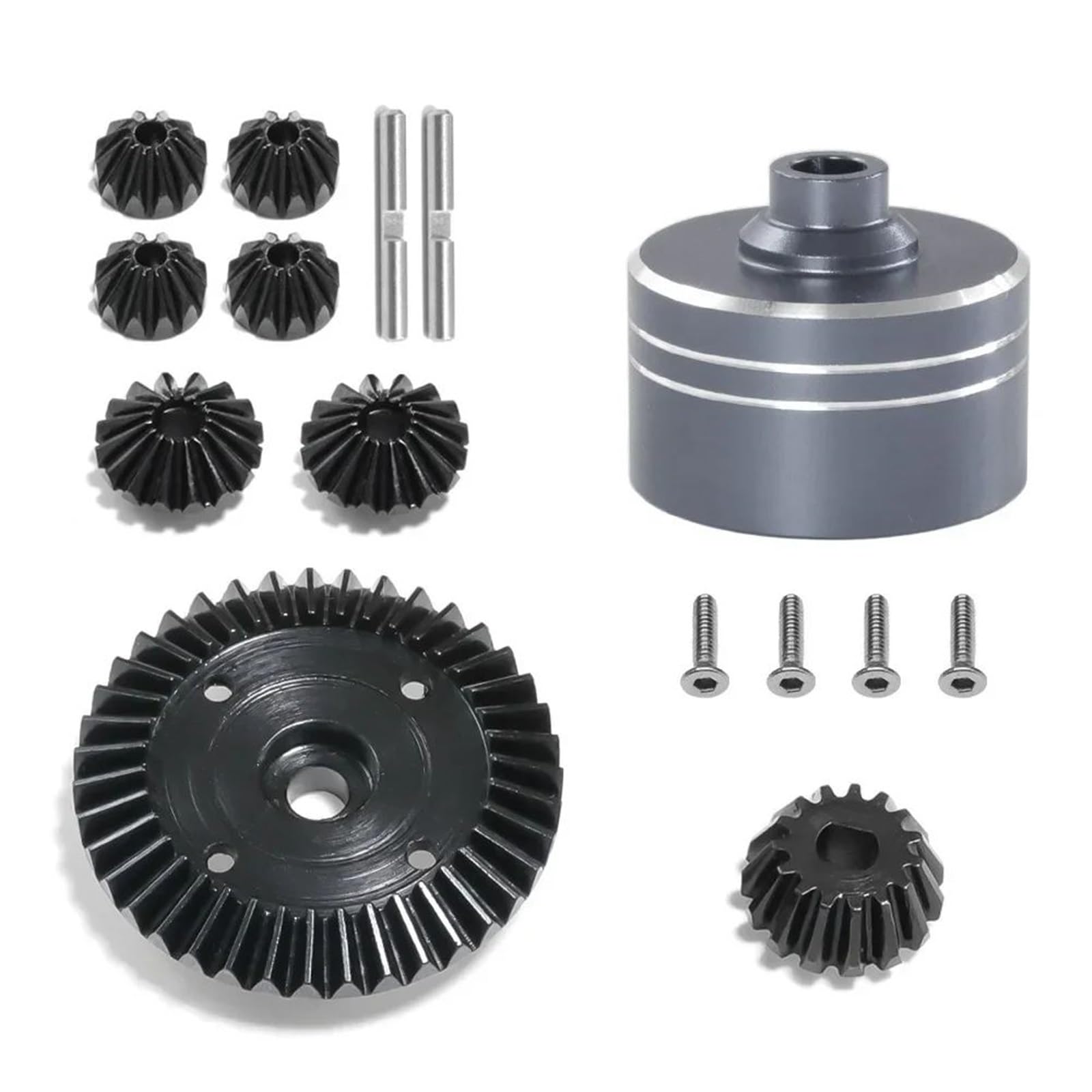para Tamiya para XV02 para TT02 para TT02B 1/10 RC Coche Diferencial Acero Dientes Shell Engranaje Cónico Kit Piezas Mejora Componentes Mejora RC