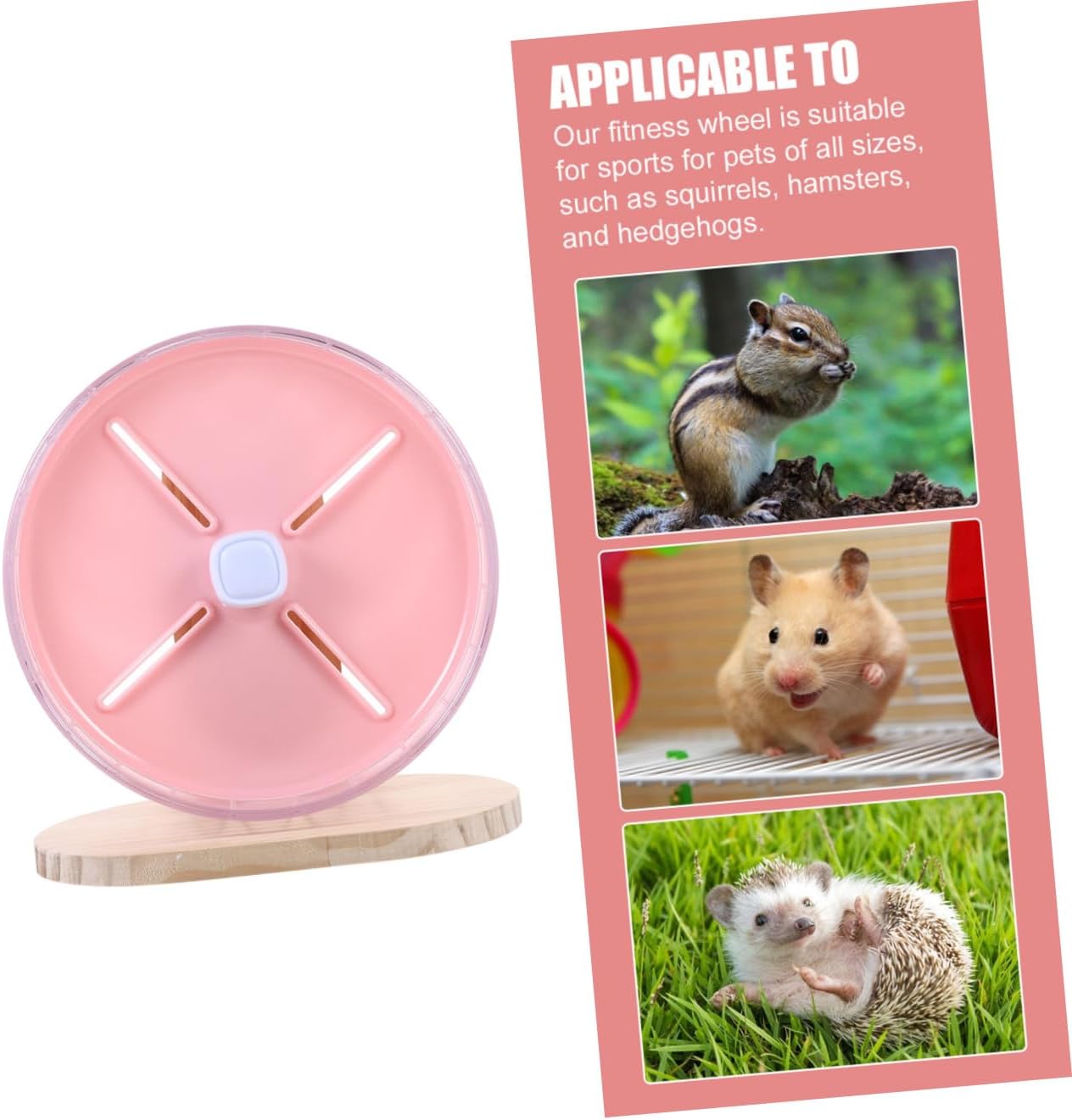 Silent Hamster Wheel with Stand 20cm Pink Stable Exercise Wheel for Hamsters Chinchillas and Hedgehogs Small Animal Play